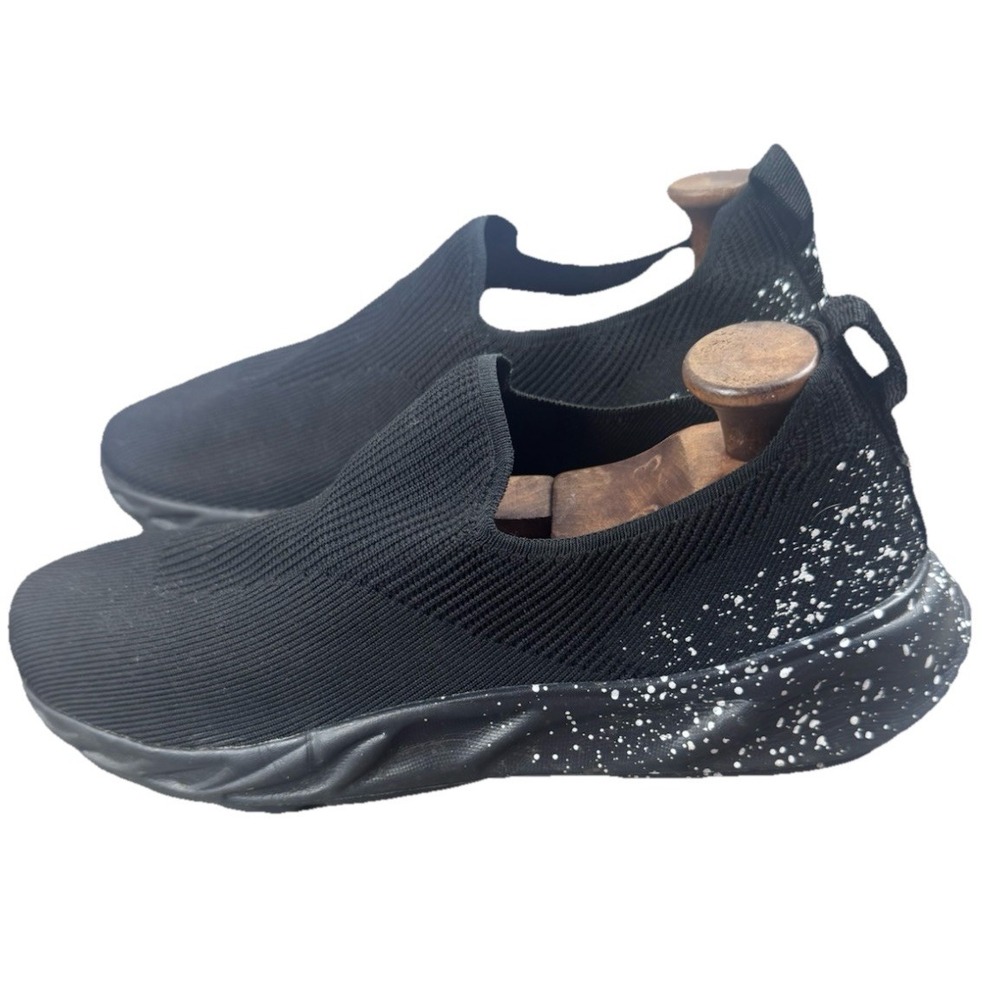 Zara‎ Women's Black Knit Slip-on Sock Style Running Sneakers Size 12
